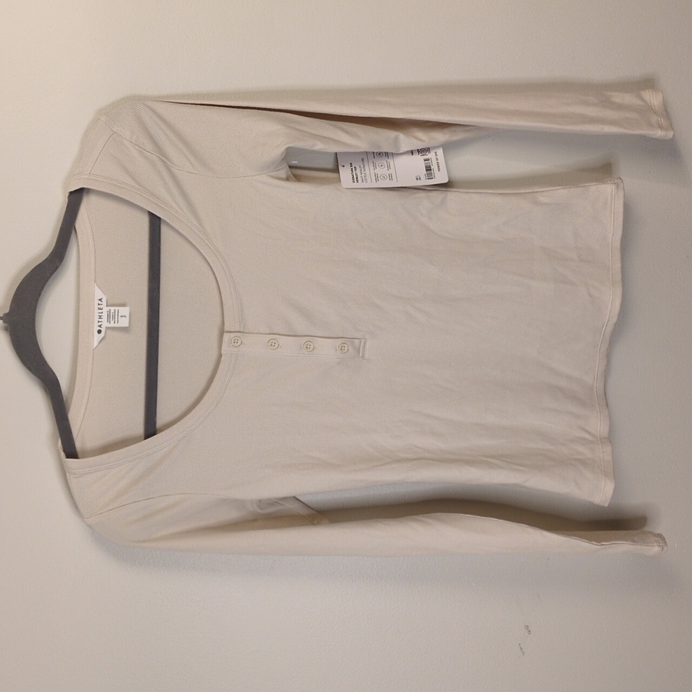 Athleta Signature Rib Henley Top Bone